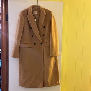 LOFT long Peacoat tan Wool/Polyester size Medium
